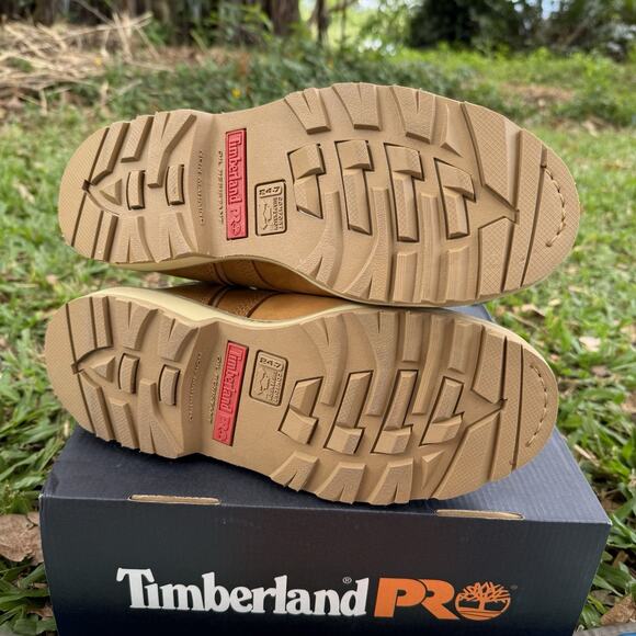 Men's Timberland PRO PIT BOSS 6" WHEAT Steel Toe Boots Safety Shoes Size 8.5 - Picture 9 of 11